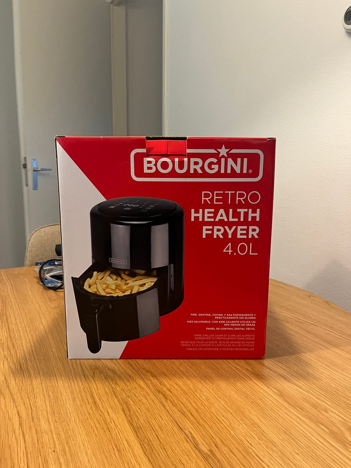 Bourgini Retro Air Fryer 4.0L, Witgoed en Apparatuur, Ophalen of Verzenden, Zo goed als nieuw, Airfryer, 1000 t/m 1499 gram