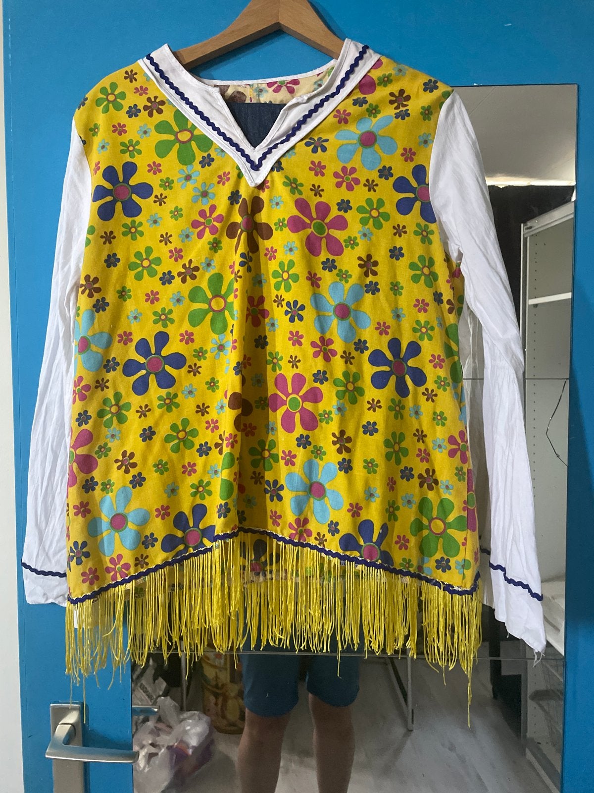 Hippie Kostuum Jaren '70 Bloemenprint met Franjes, Ophalen of Verzenden, Kleding, Maat 36 (S), Overige thema's