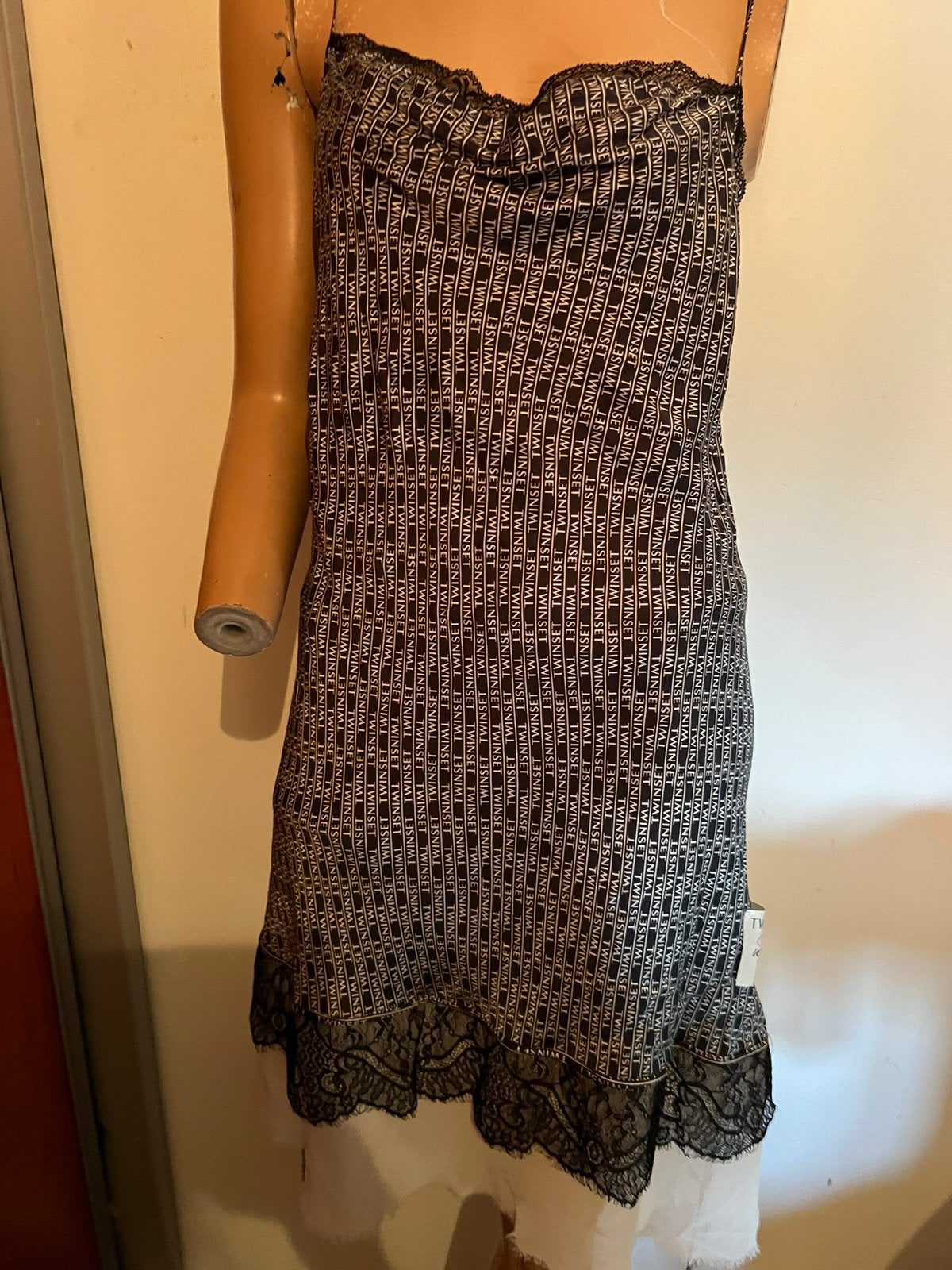 TWIN SET jurk met kant maat S IT 42 origineel ZGAN, Twinset, Zwart, Ophalen of Verzenden, Zo goed als nieuw