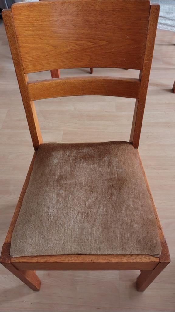 Vintage buro stoel (massief licht eiken), Antiek en Kunst, Ophalen