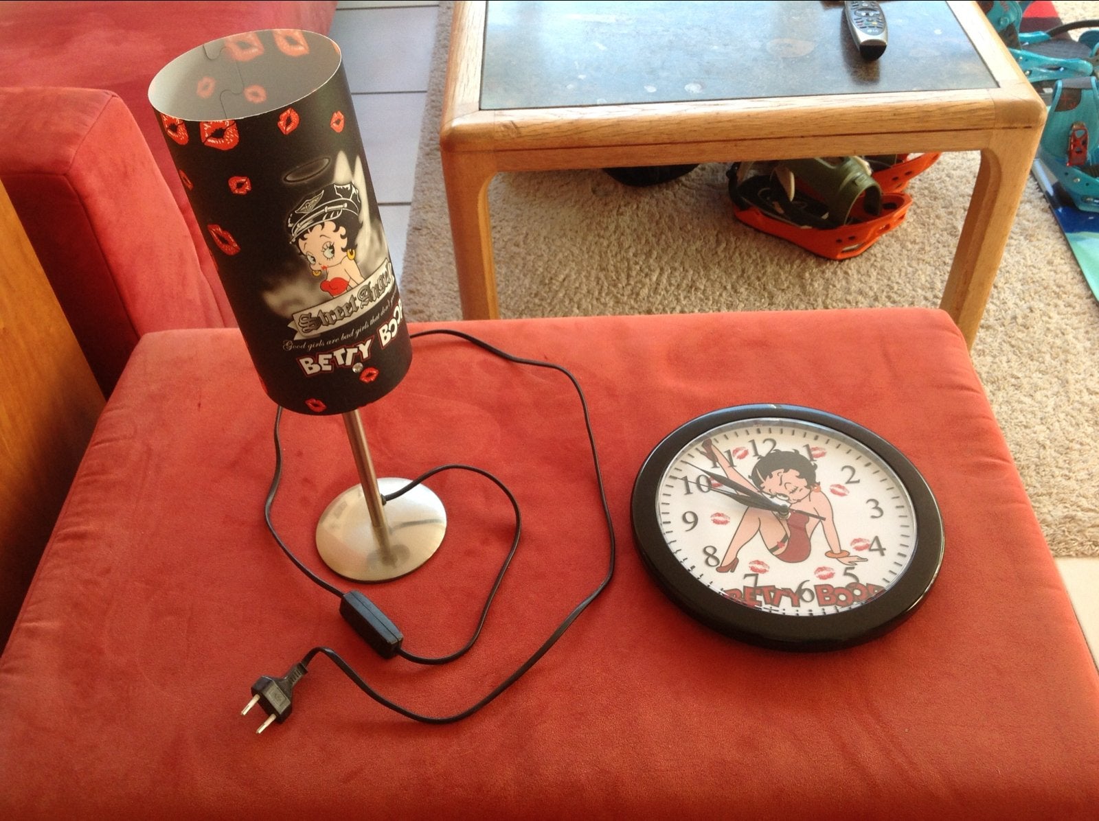 Betty Boop lamp en klok, Gebruikt, Meerkleurig, Overige stijlen, Kunststof