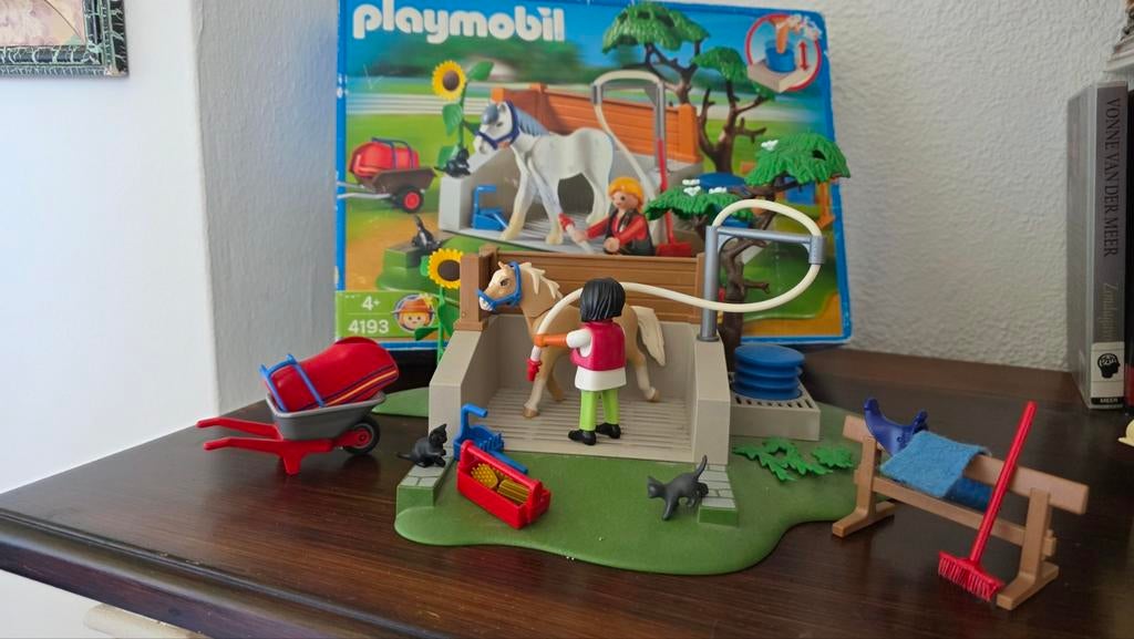 Playmobil Paardenwasplaats 4193 met doos, Kinderen en Baby's, Speelgoed | Playmobil, Ophalen of Verzenden, Zo goed als nieuw, Complete set