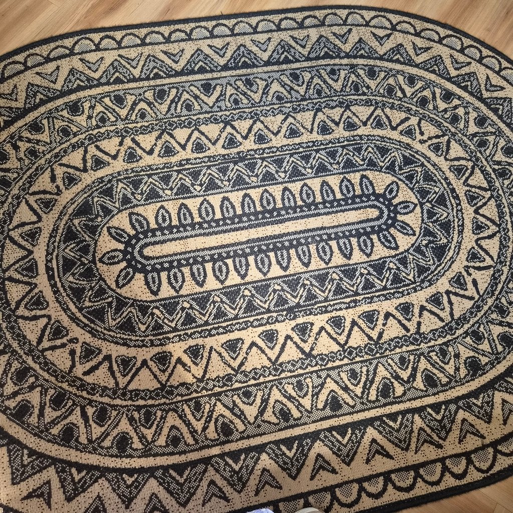 Vloerkleed ibiza style ovaal zwart beige, Huis en Inrichting, Stoffering | Tapijten en Kleden, Ophalen, Gebruikt, Beige, 150 tot 200 cm