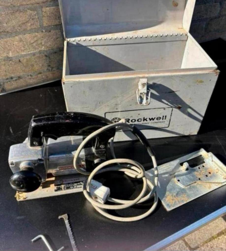 Vintage retro Rockwell 548D decoupeerzaag in opbergkist, Ophalen of Verzenden