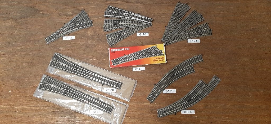 Treintjenl Fleischmann profirail H0 wissels, Hobby en Vrije tijd, Gebruikt, Gelijkstroom, Fleischmann, Rails