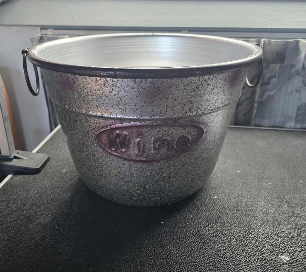 Metalen emmer 'Wine/Beer' - Decoratieve ijsemmer, Ophalen, Vintage, Gebruikt, Metaal