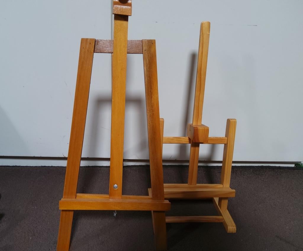 Schilderezels set: 62 cm en 55 cm hoog, Ophalen of Verzenden, Gebruikt, Ezel