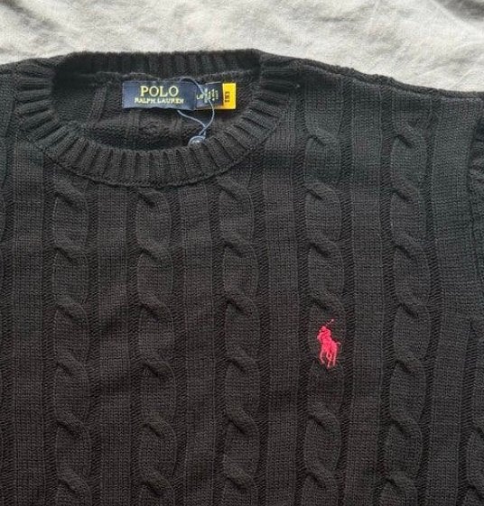 Nieuwe Polo Ralph Lauren kabeltrui zwart., Maat 52/54 (L), Zwart, Nieuw, Ophalen of Verzenden