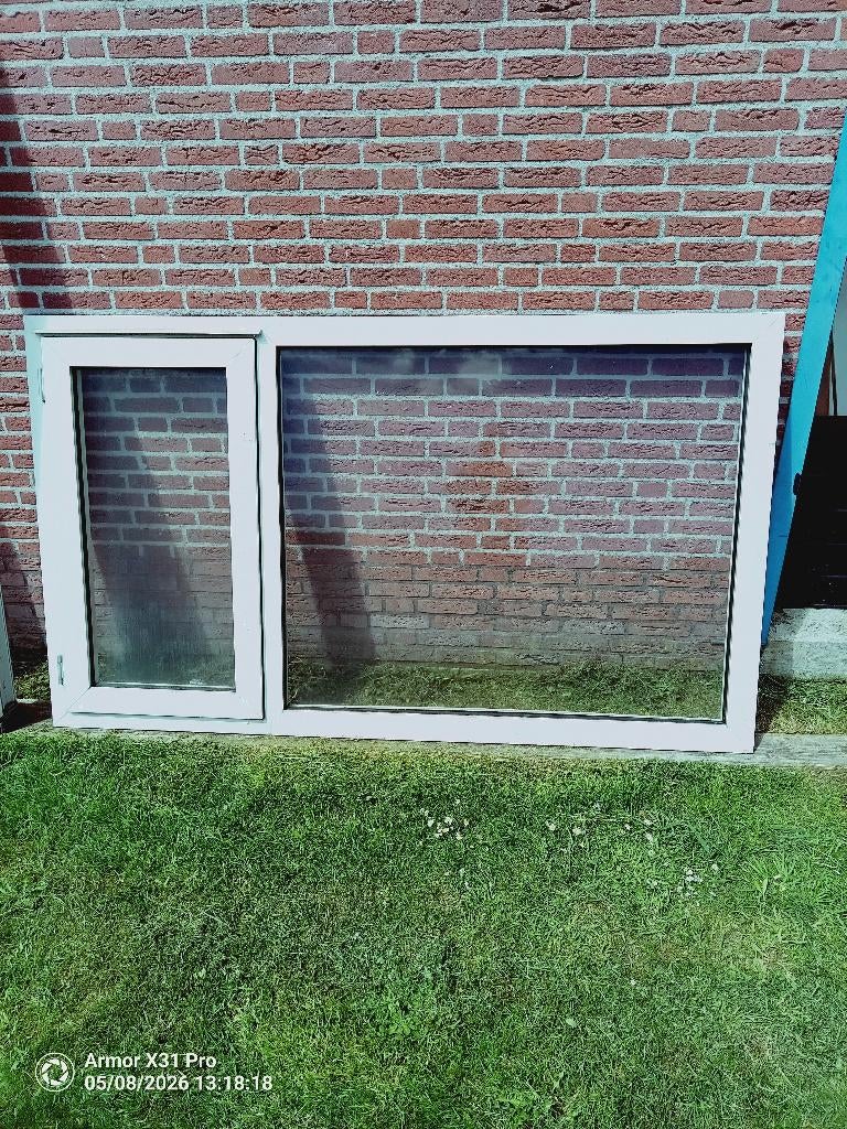 5 gebruikte kunststof kozijnen, Doe-het-zelf en Verbouw, Kozijnen en Schuifpuien, Ophalen, Kunststof, Gebruikt, Raamkozijn