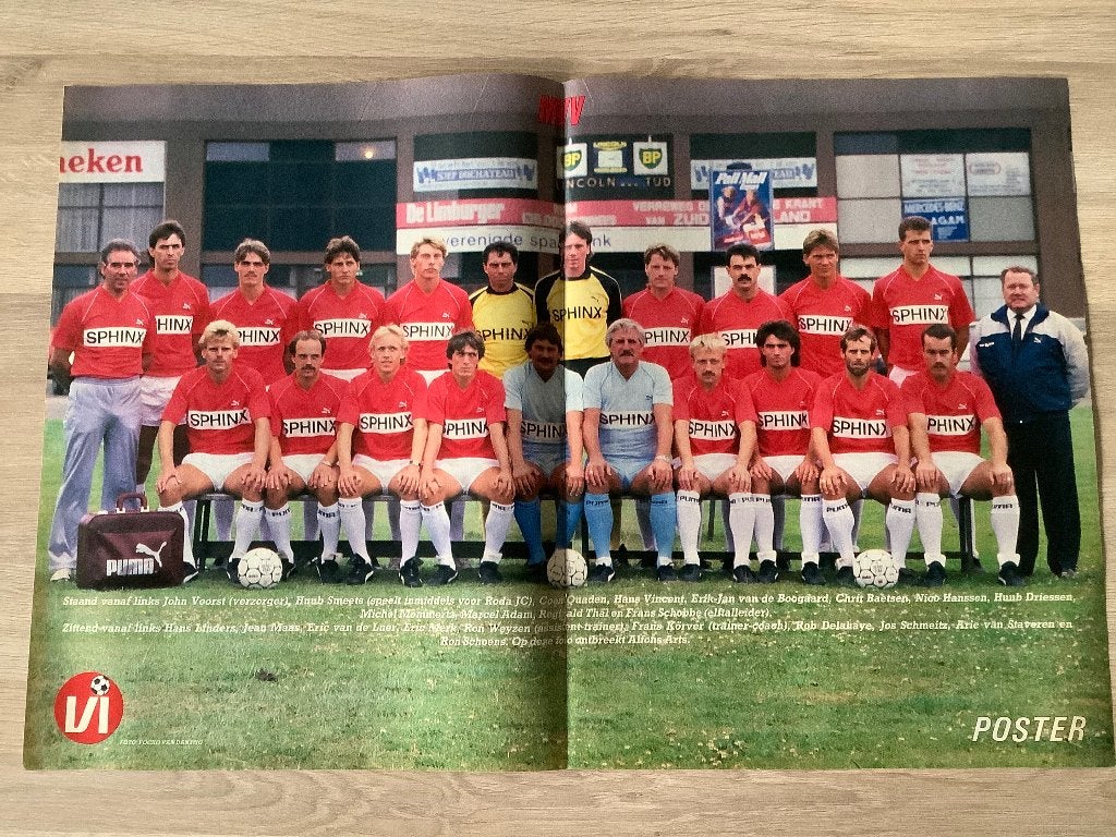 Poster MVV Maastricht Jaren 80, Ophalen of Verzenden, Zo goed als nieuw, Overige binnenlandse clubs, Poster, Plaatje of Sticker