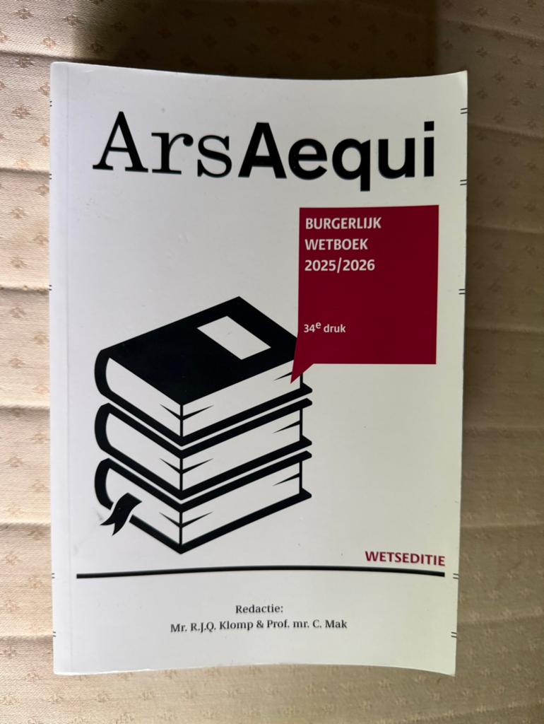 Ars Aequi wetteksten burgerlijk wetboek 2026, Ophalen of Verzenden, Nieuw, Overige wetenschappen