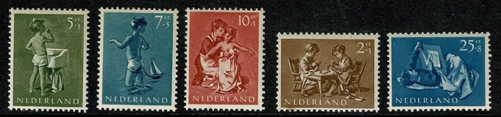 Nederland : 1954 - Kinderzegels - NVPH 649 t/m 653, Postzegels en Munten, Postzegels | Nederland, Ophalen of Verzenden, Na 1940