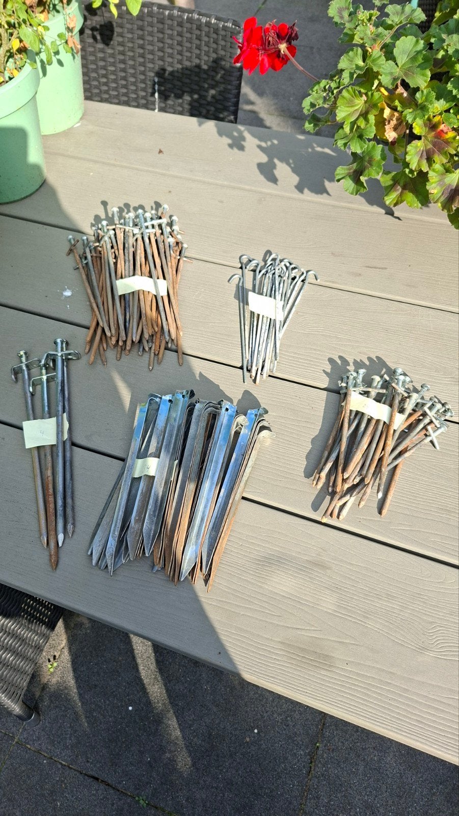 133x Haringen voor (voor)tent of luifel - Gebruikt, Ophalen of Verzenden, Gebruikt