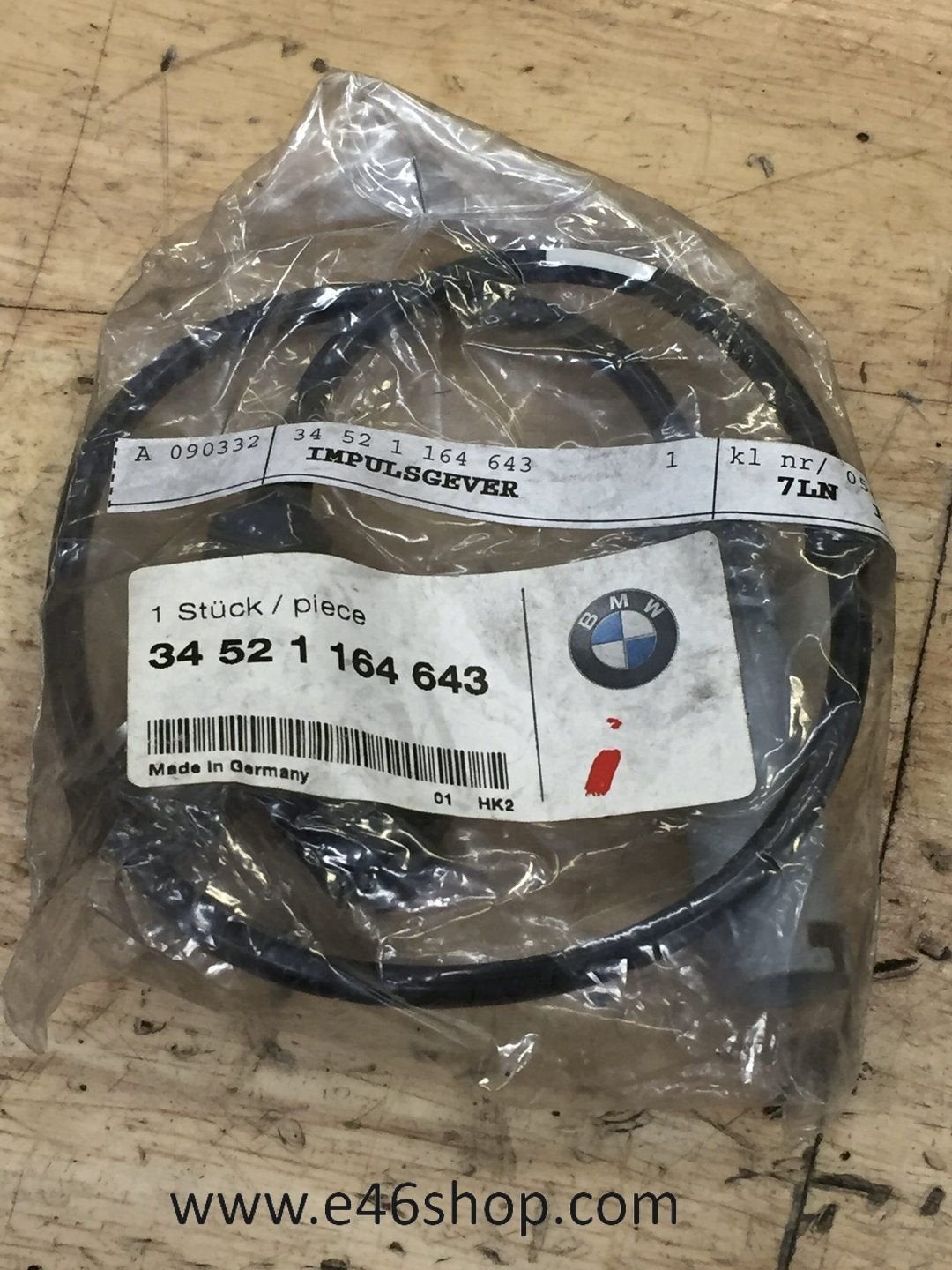 ABS SENSOR BMW E36 Z3 LINKS ACHTER OE 34521164643, -, -, Nieuw, Ophalen of Verzenden