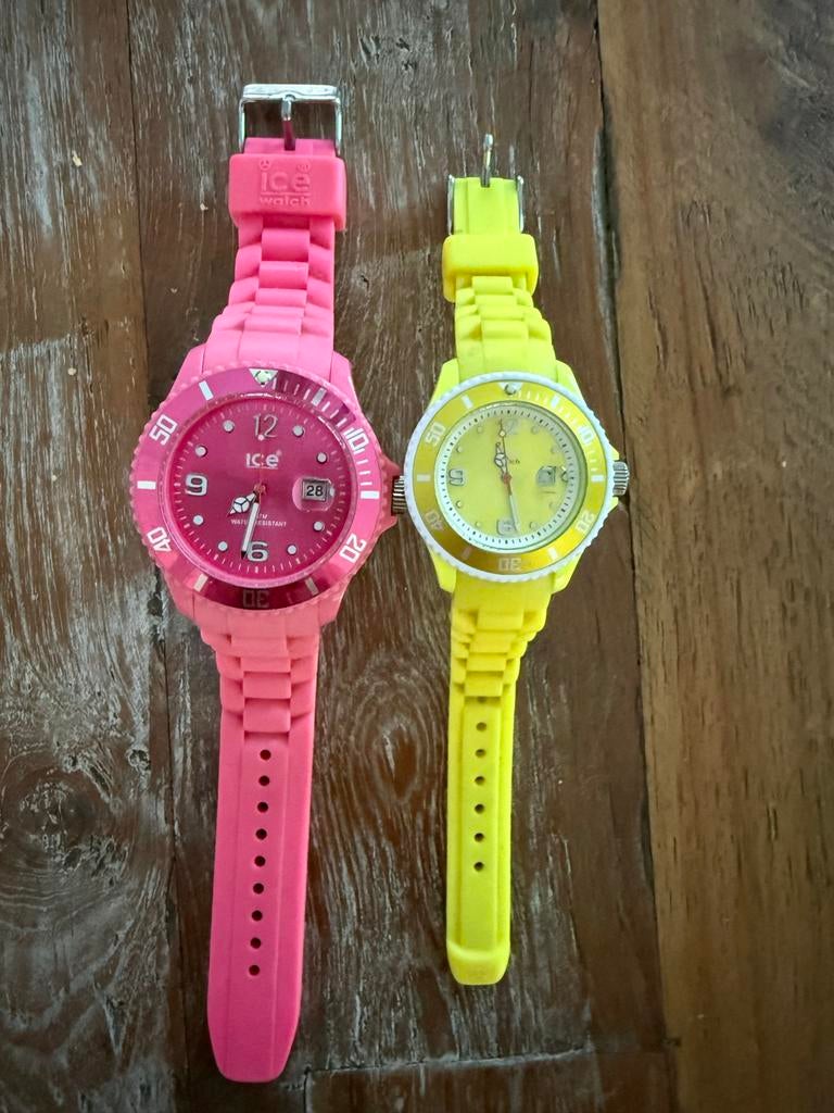 Set van 2 Ice-Watch horloges: roze en geel, Ophalen of Verzenden, Gebruikt