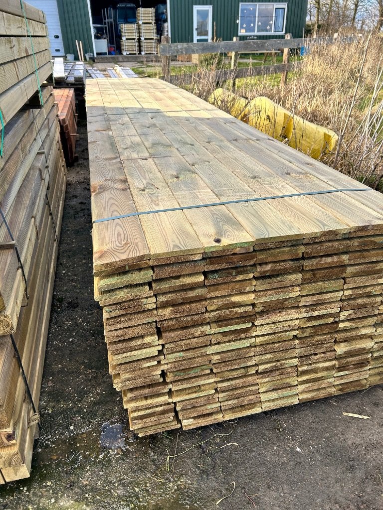 Schuttingplank geimpregneerd 16x140 mm grenen, Tuin en Terras, Palen, Balken en Planken, Planken, Nieuw, Ophalen of Verzenden