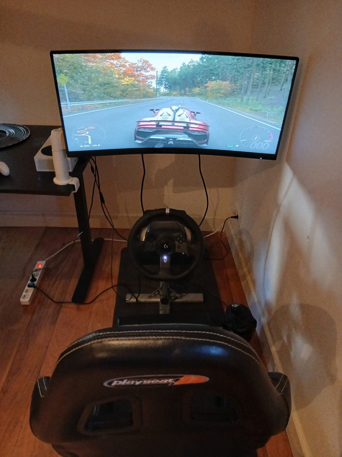 Racing sim playseat curved screen logitec stuur schakelpook, Ophalen, Gebruikt, Stuurtje of Sportattribuut, Xbox Series S
