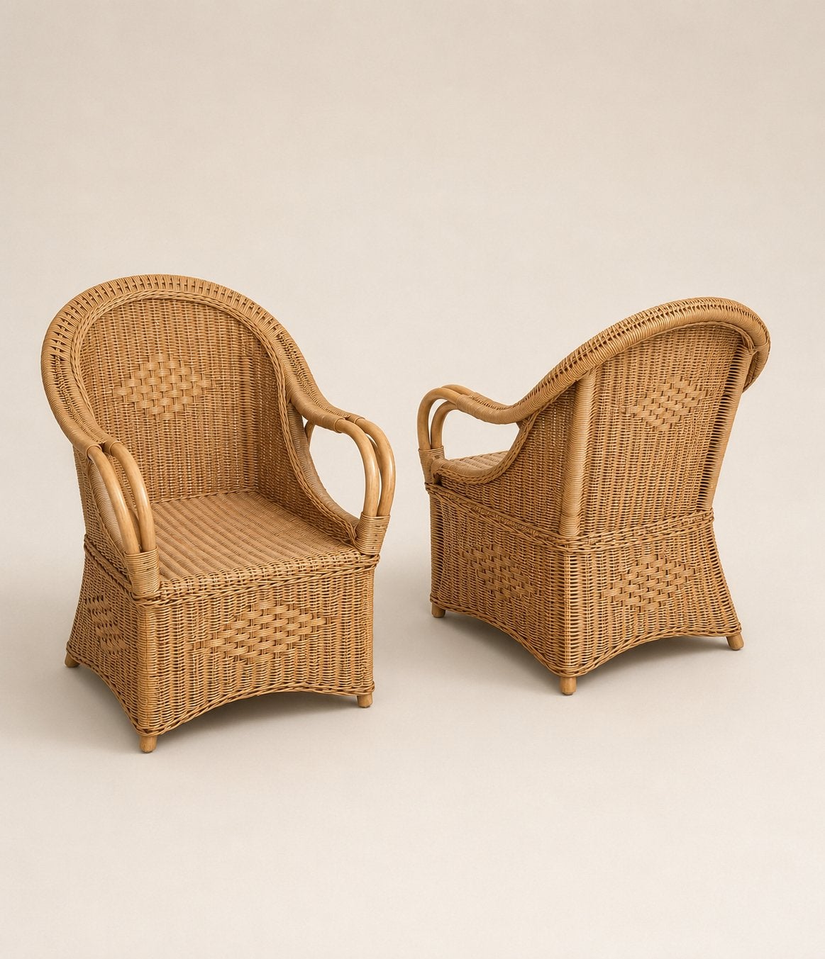 Twee rieten fauteuils, Ophalen, Zo goed als nieuw, Poppenhuis