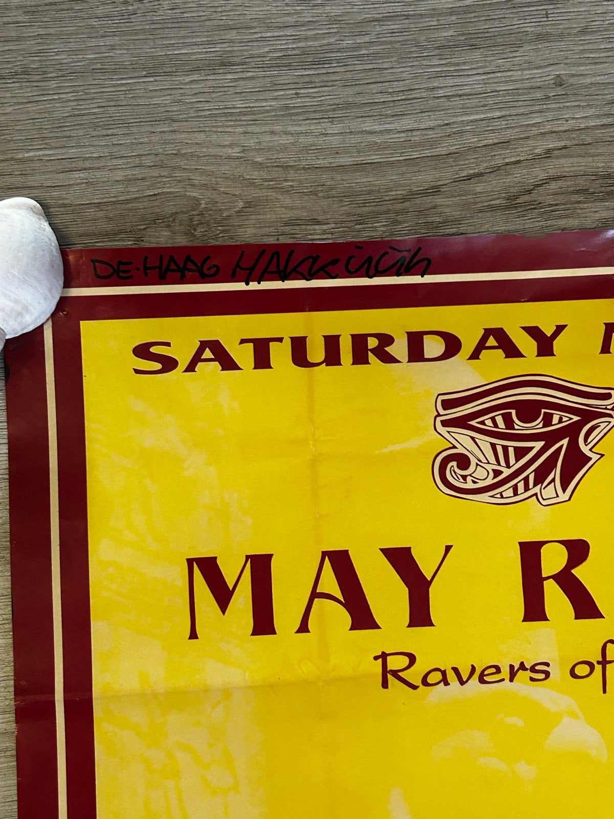 Vintage May Rave '93 Poster - Den Haag Hakkeuh, Ophalen of Verzenden, A1 t/m A3, Overige onderwerpen, Rechthoekig Staand