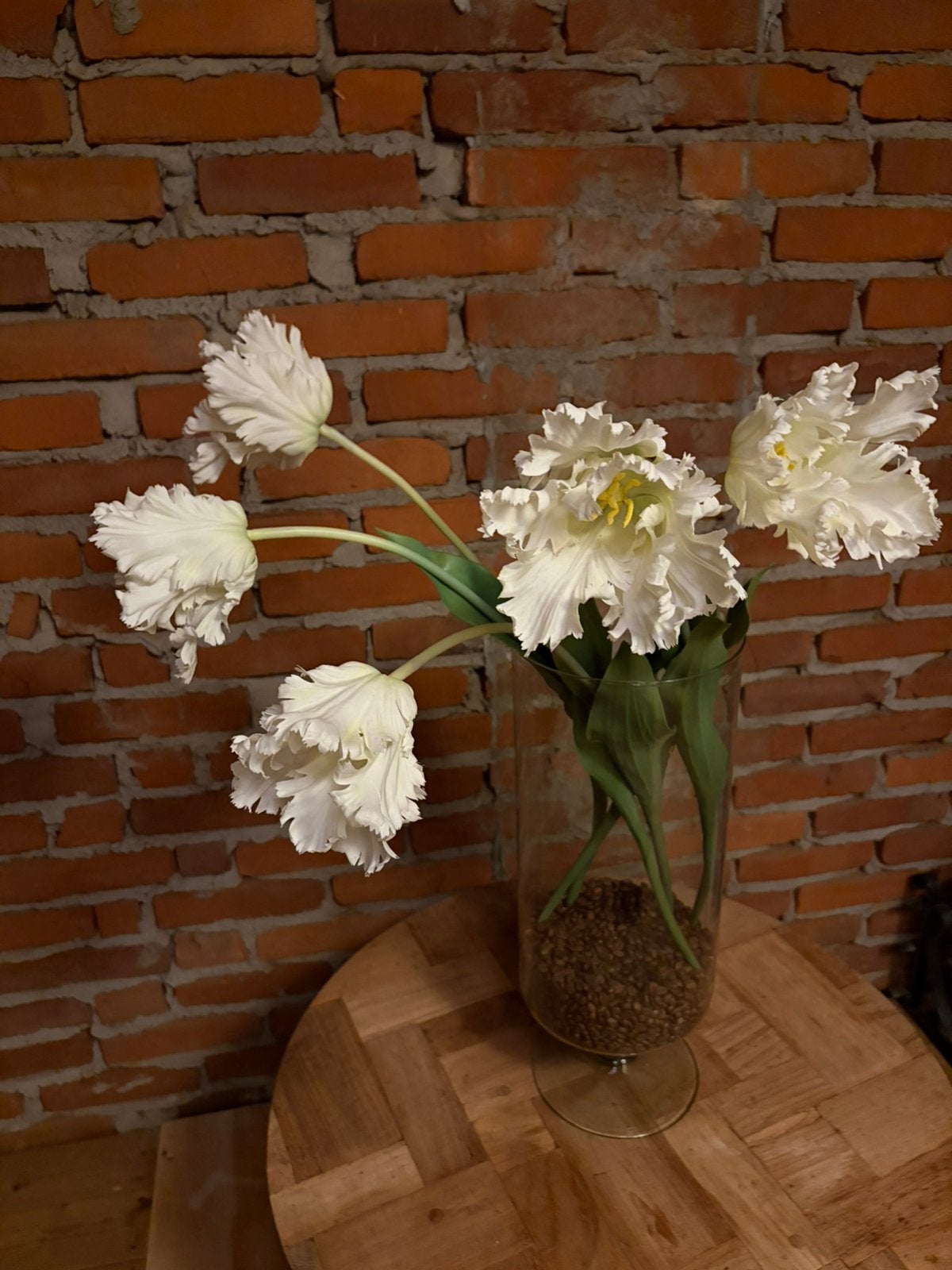 5 mooie zijde franse tulpen in het wit crem, Ophalen, Zo goed als nieuw