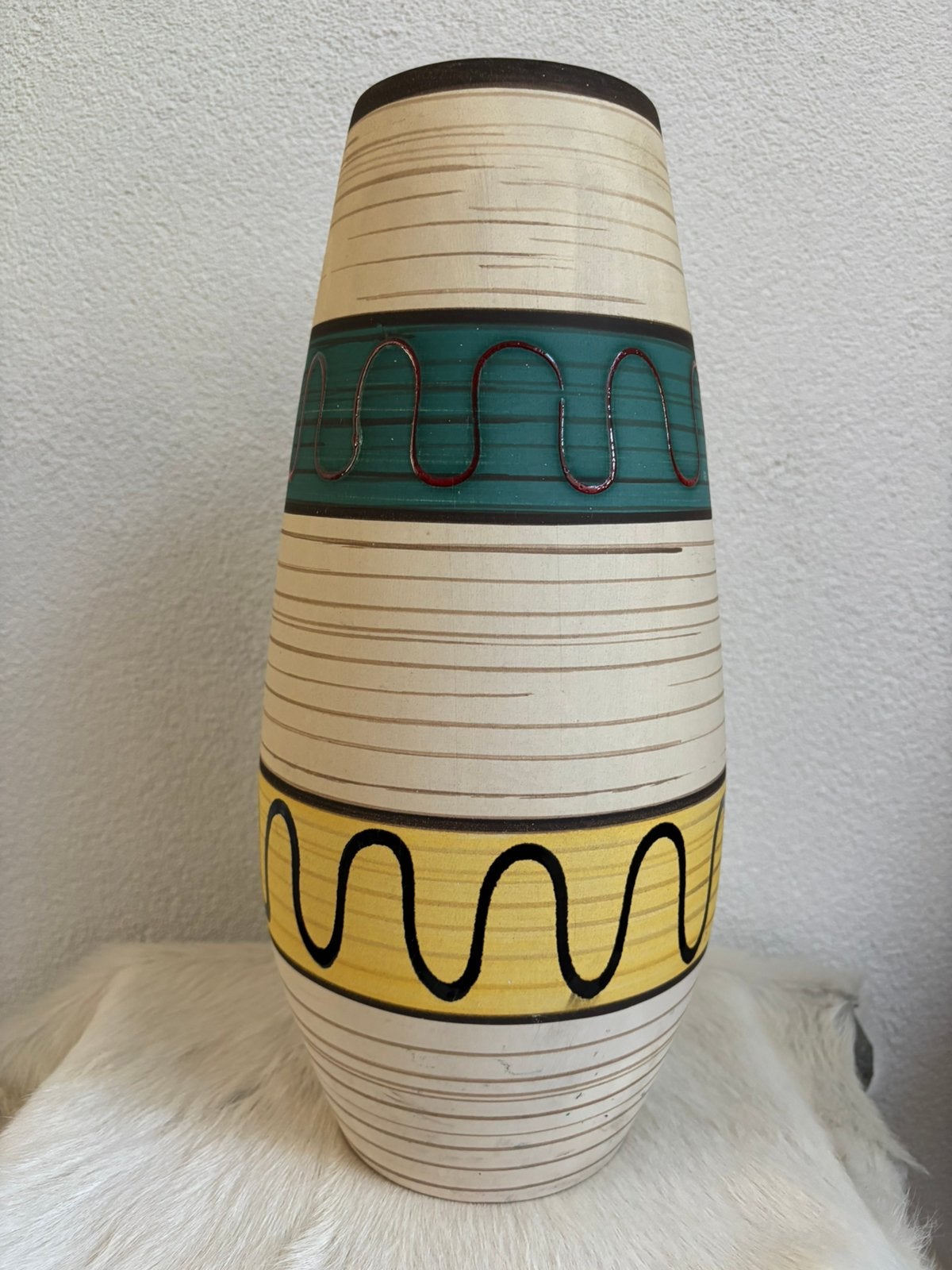 Retro West-Germany vaas Scheurich Keramik 38 cm, Ophalen of Verzenden