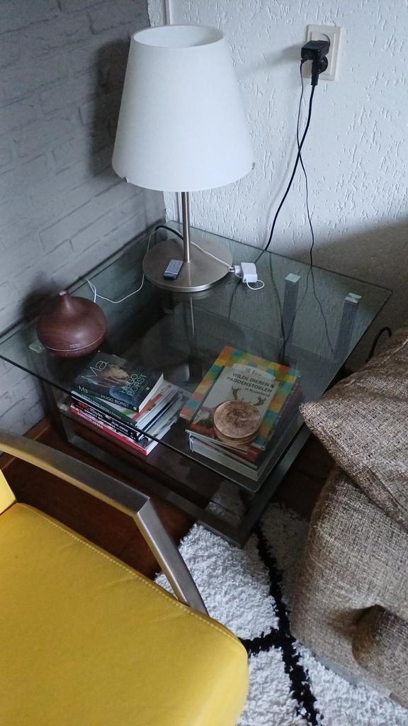 Te koop hoek tafel, Huis en Inrichting, Tafels | Bijzettafels, Ophalen of Verzenden, Rechthoekig, 45 tot 60 cm
