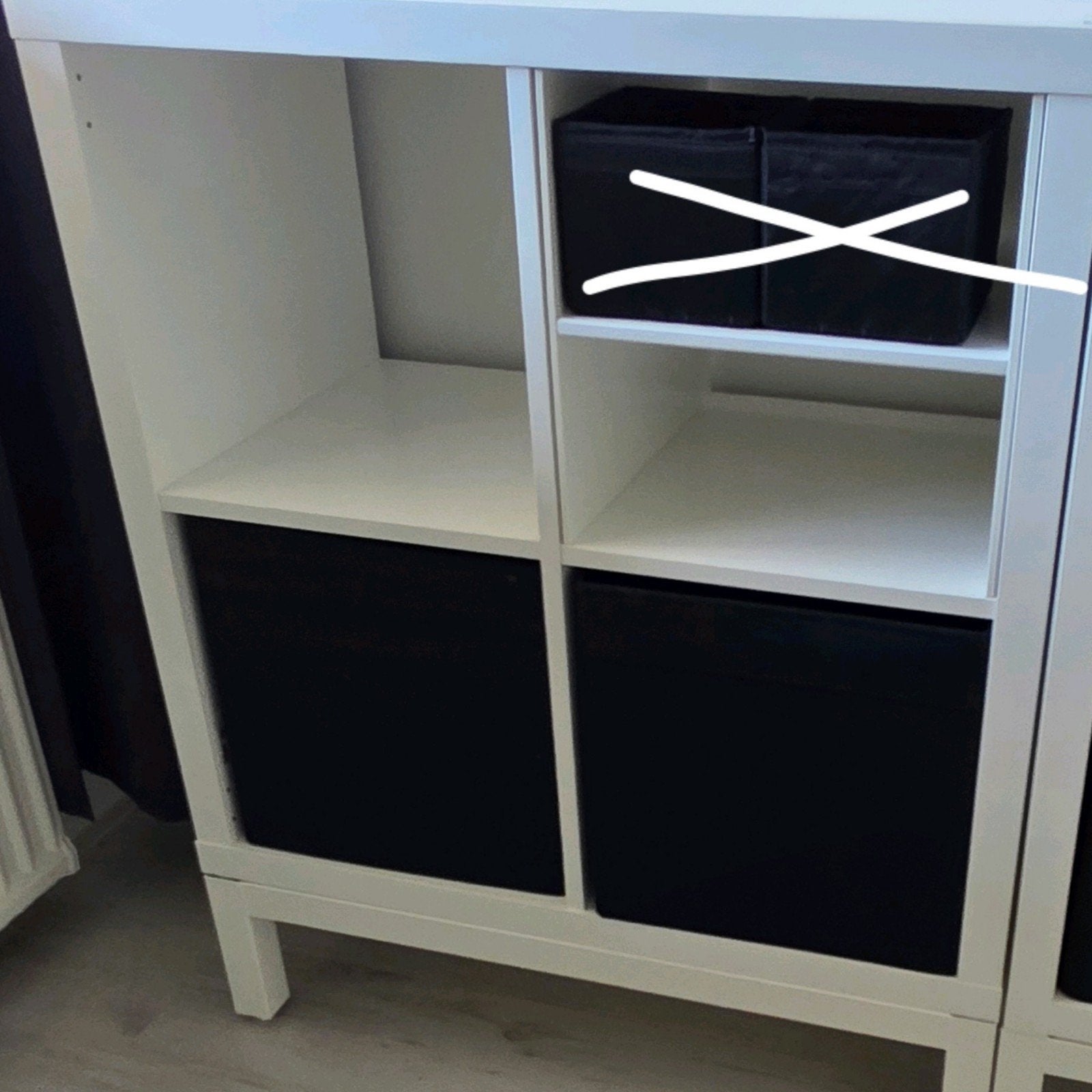 Ikea Kallax 4-vaks kast incl onderstel en inzetten, Huis en Inrichting, Kasten | Wandmeubels, Ophalen, 25 tot 50 cm, Minder dan 150 cm