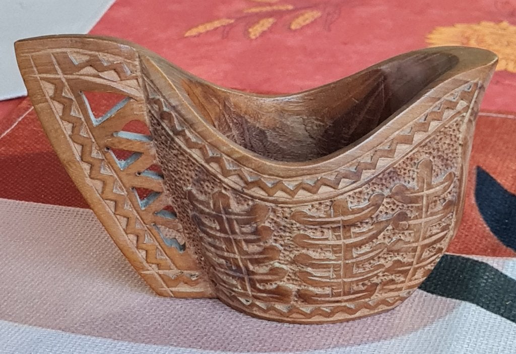 Mooie houten huwelijksbeker / bruidsbeker, Ophalen of Verzenden, Hout