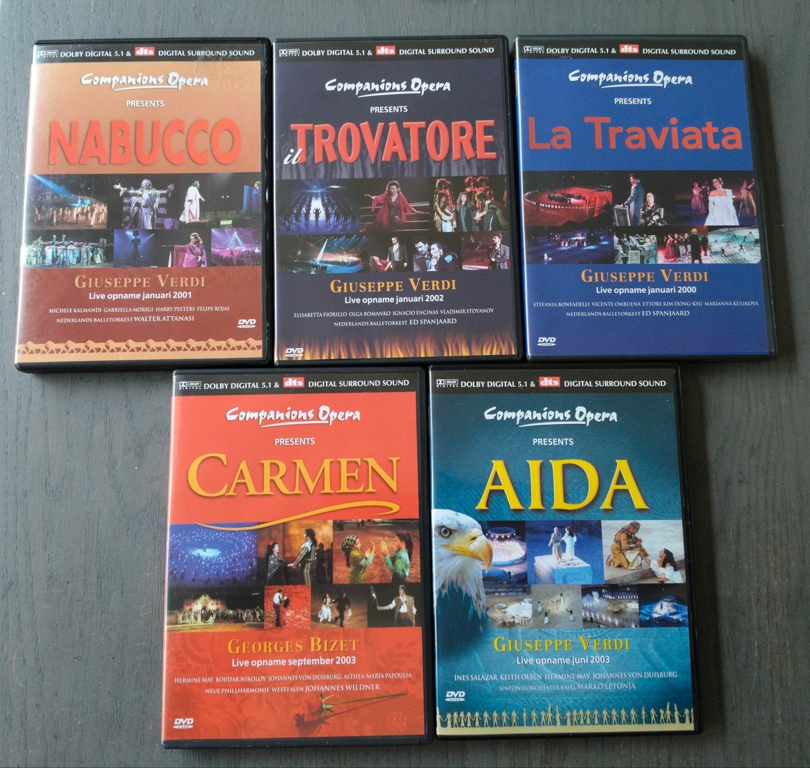 5 dvd's met beroemde opera's, Ophalen of Verzenden, Zo goed als nieuw, Concert