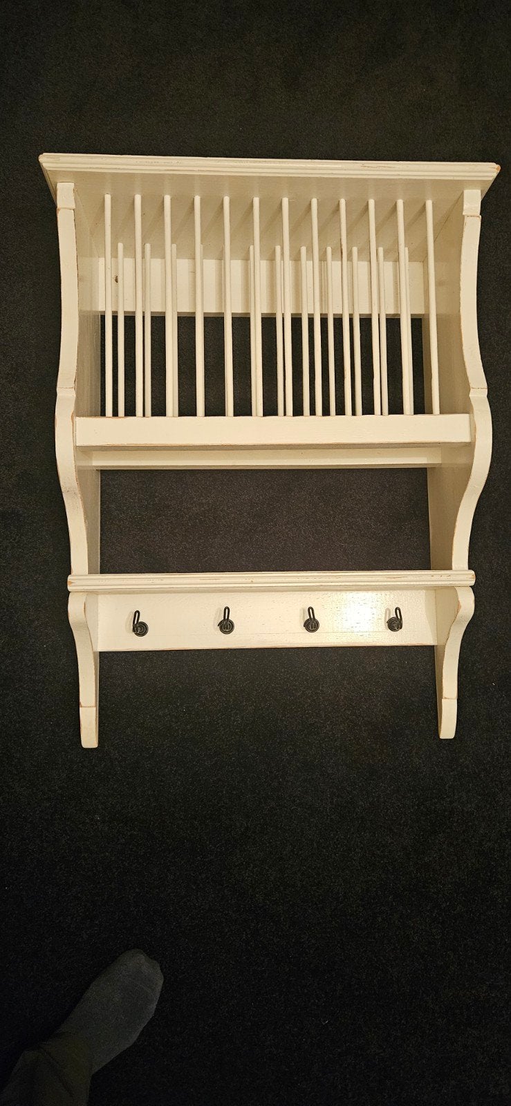 Houten bordenrek roomwit, Ophalen