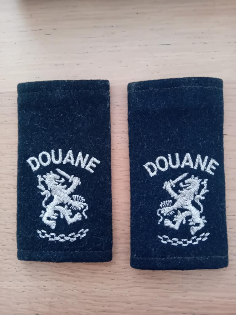 Epaulletten Douane jaren '70, Verzamelen, Ophalen of Verzenden, Overige soorten, Nederland, Embleem of Badge