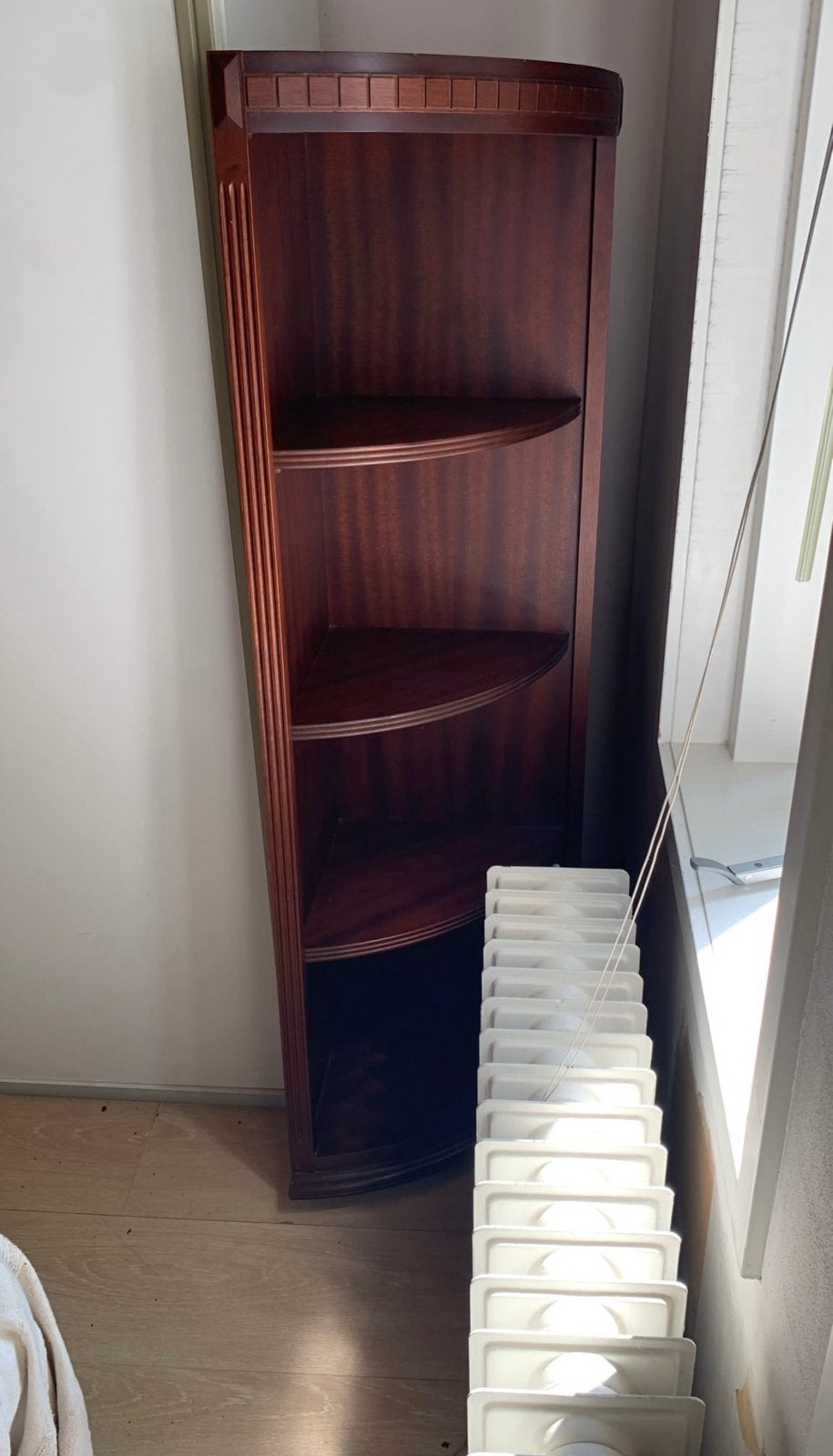Jaren '50 Mahoniehouten Hoekkast met Open Planken, Ophalen