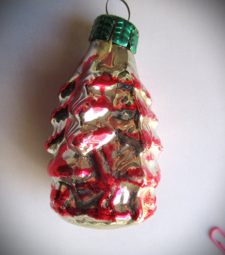 Denneboom~Glazen Kerstbal~Kerst~Dennenboom Rood Zilver, Ophalen of Verzenden, Huis en Inrichting