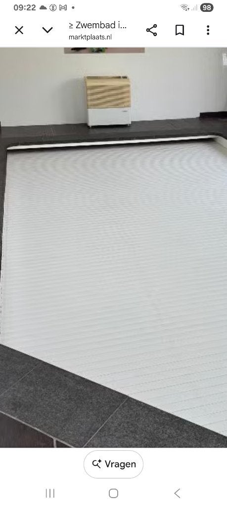 Witte PVC lamellen zwembad, Tuin en Terras, Zwembad-toebehoren, Ophalen, Zo goed als nieuw, Afdekzeil