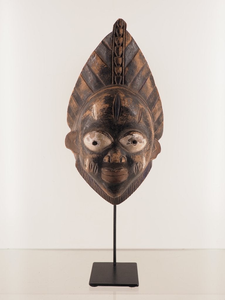 Traditioneel Yoruba masker Nigeria (251019-06), Hout, Afrika, Masker, Ophalen of Verzenden
