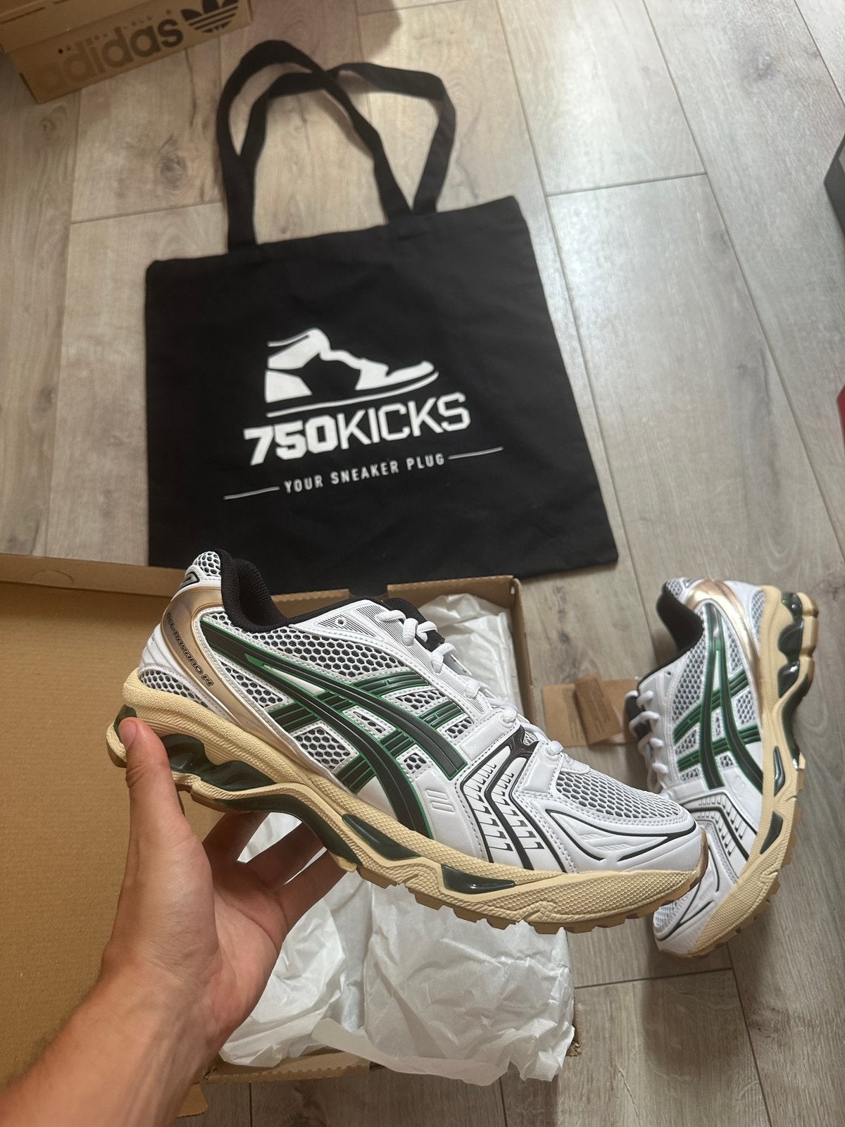 Asics Gel-Kayano 14 White Hinoki Beige Maat EU46, Overige kleuren, Nieuw, Ophalen of Verzenden, A