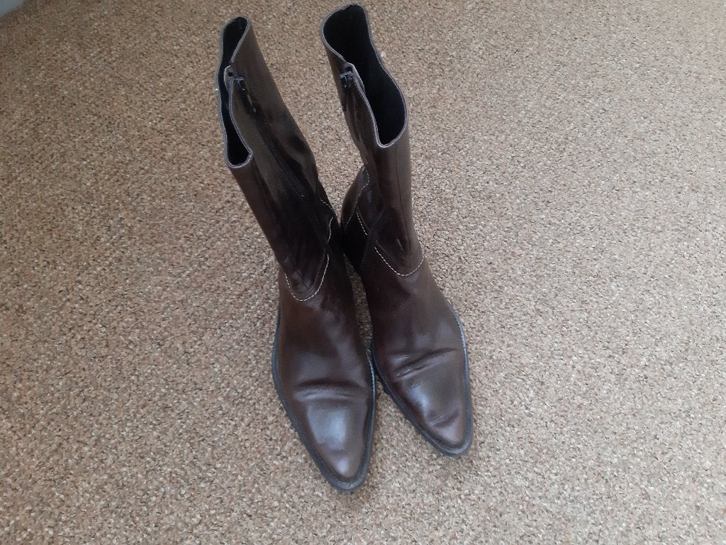 stoere bruine halfhoge laarzen Why Not maat 39, Ophalen, Hoge laarzen, Bruin, Zo goed als nieuw