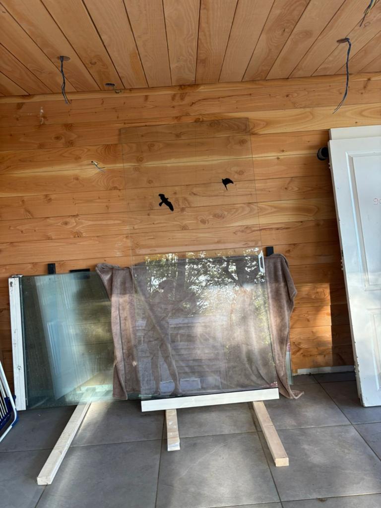 7 glasdeuren voor overkapping met boven- en onder rails., Tuin en Terras, Overkappingen, Ophalen, Zo goed als nieuw, Overige typen