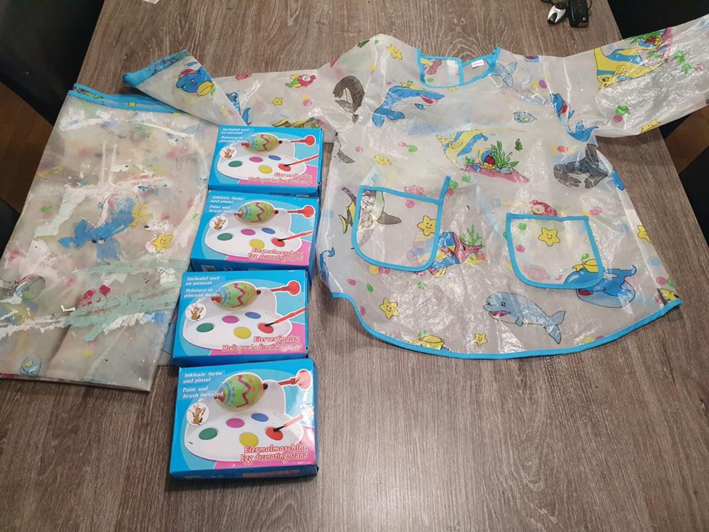 Complete set (4 x ) voor eiverfen voor kinderen, Hobby en Vrije tijd, Schilderen, Gebruikt, Waterverf, Ophalen