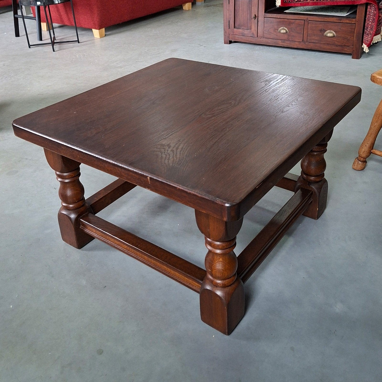 Salontafel | 75x75x44,5 cm | bruin | massief | vierkant|, Ophalen