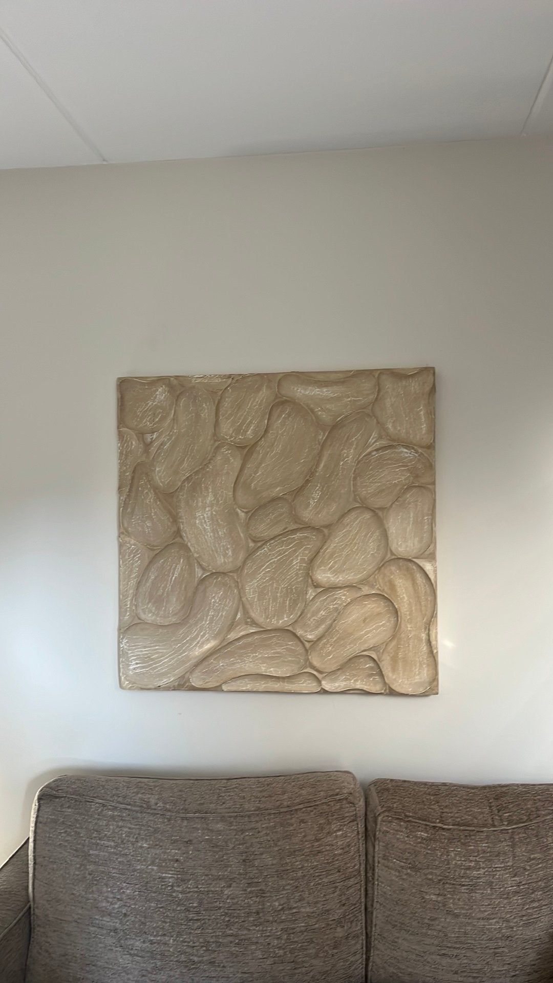 Uniek 3D-kunstwerk: Abstracte textuur in zandkleur, Ophalen