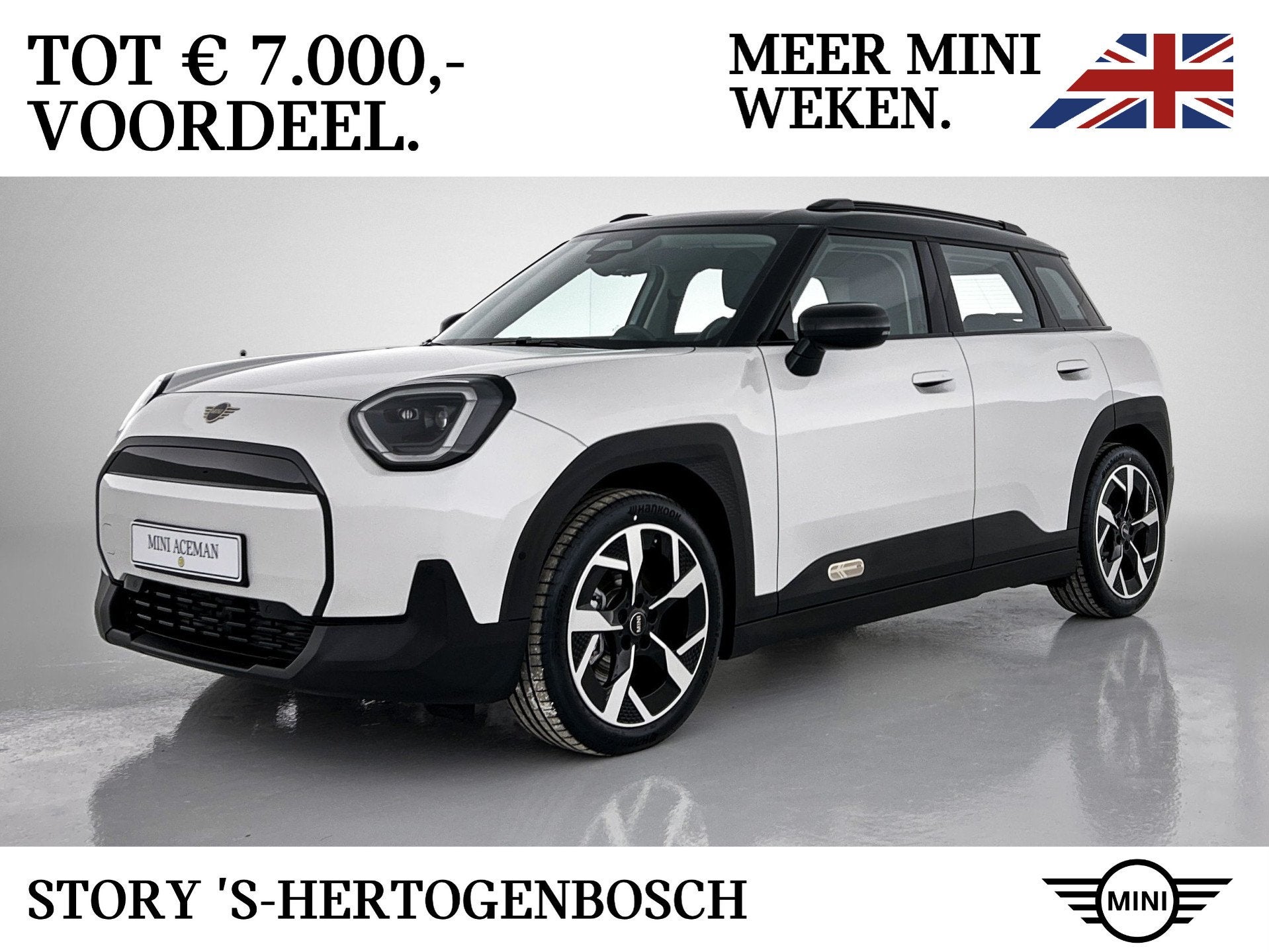 MINI Aceman E / Classic / Pakket S / 18 inch Slide Spoke 2-t, Auto's, Dealer onderhouden, Stof, Zwart, Wit