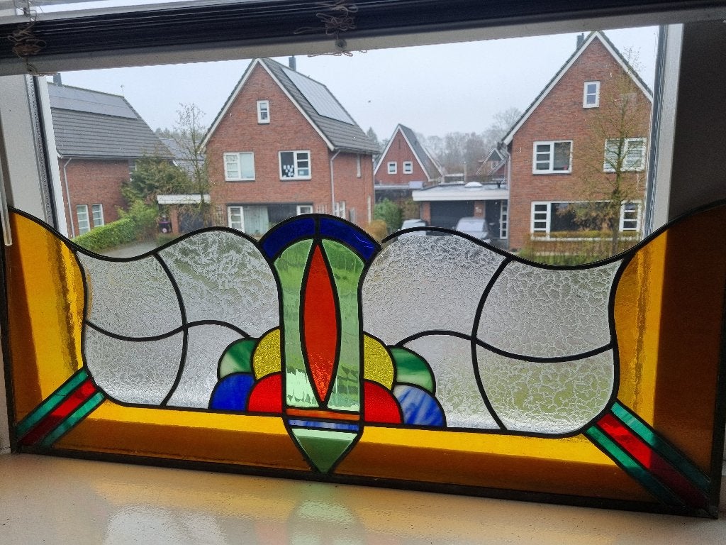 glas in lood raam, Doe-het-zelf en Verbouw, Glas en Ramen, Ophalen of Verzenden, Minder dan 80 cm, Glas in lood, Minder dan 80 cm