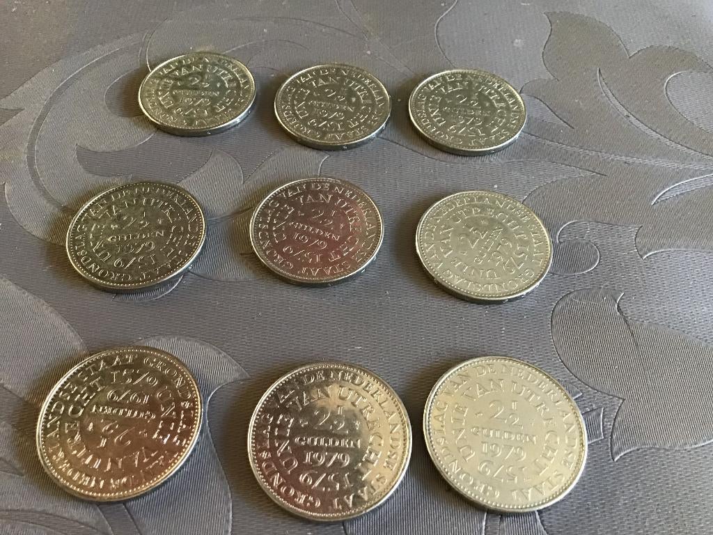 9 Unie van Utrecht Rijksdaalders, Ophalen of Verzenden, Koningin Juliana, 2½ gulden, Losse munt