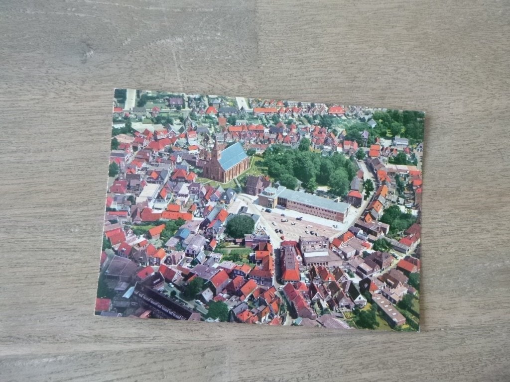 Texel, den Burg, in vogelvlucht/luchtfoto 1972, Verzenden, 1960 tot 1980, Waddeneilanden