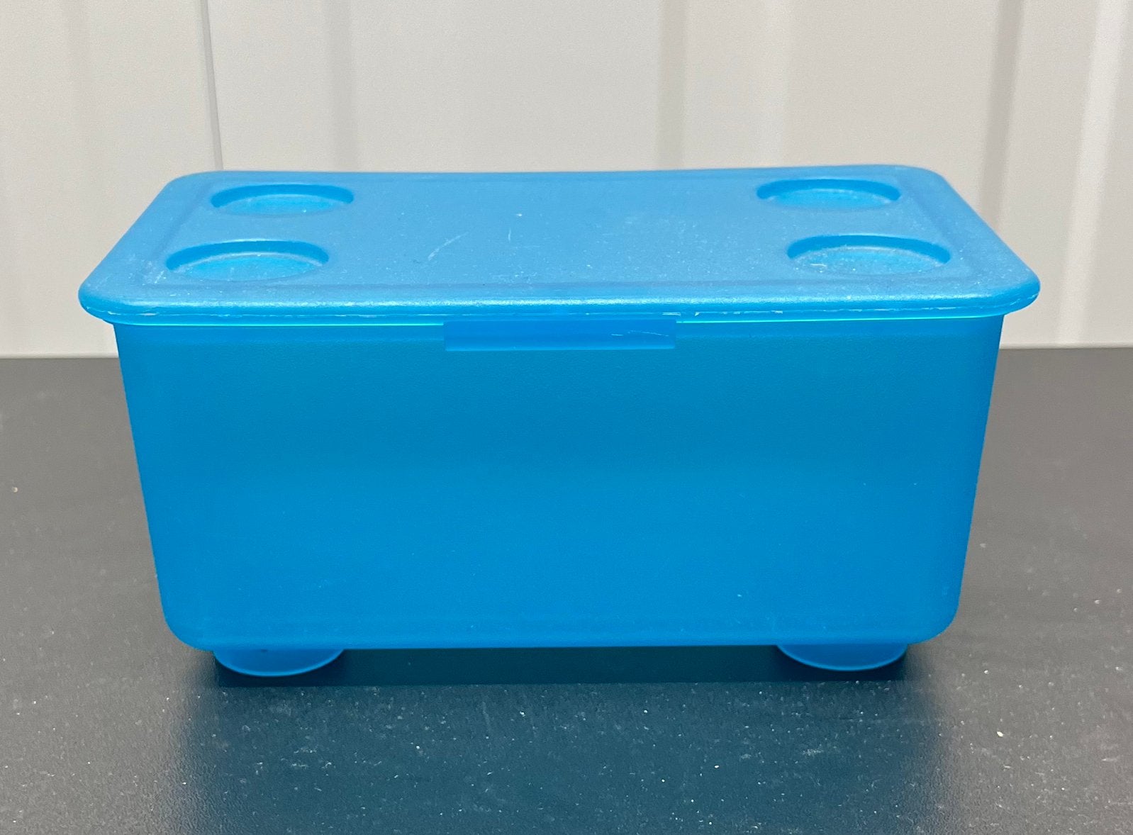 Blauwe bakje met deksel, Gebruikt, Blauw, Ophalen of Verzenden, Met deksel