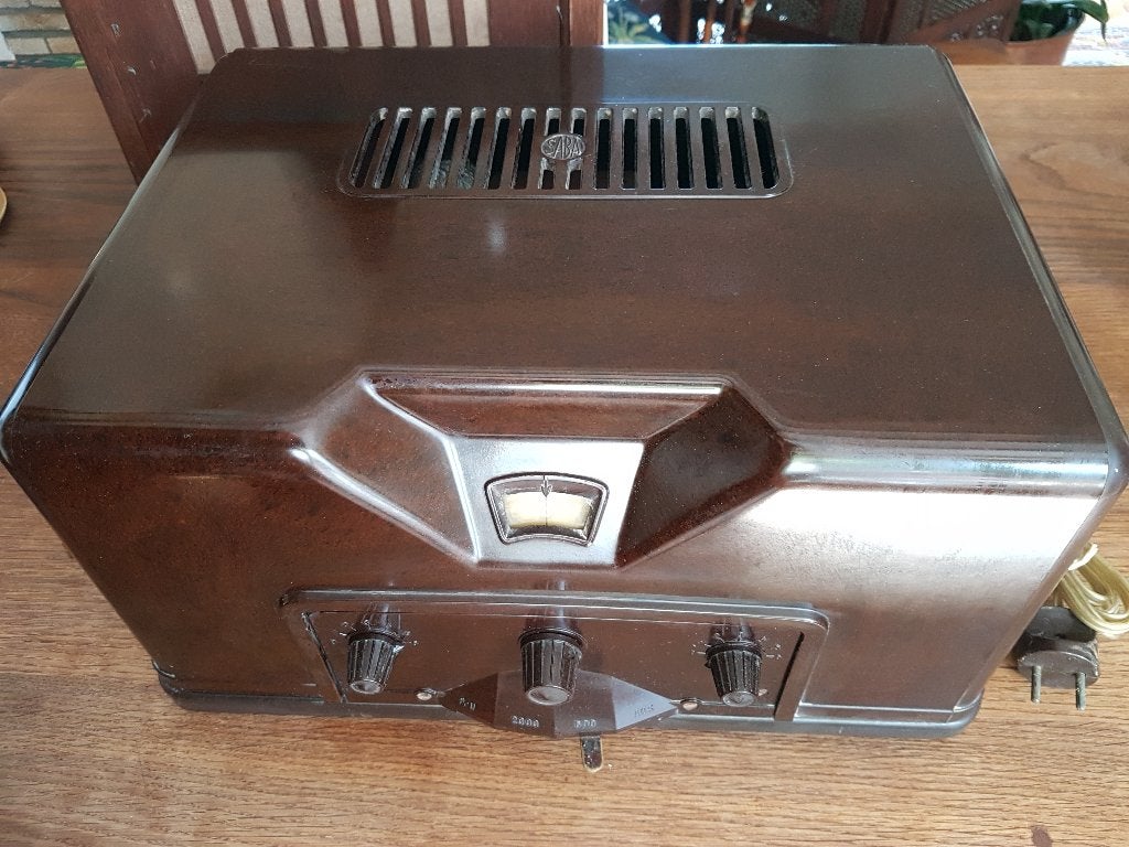 SABA buizenversterker/radio en Jensen in Art deco kast, Ophalen of Verzenden
