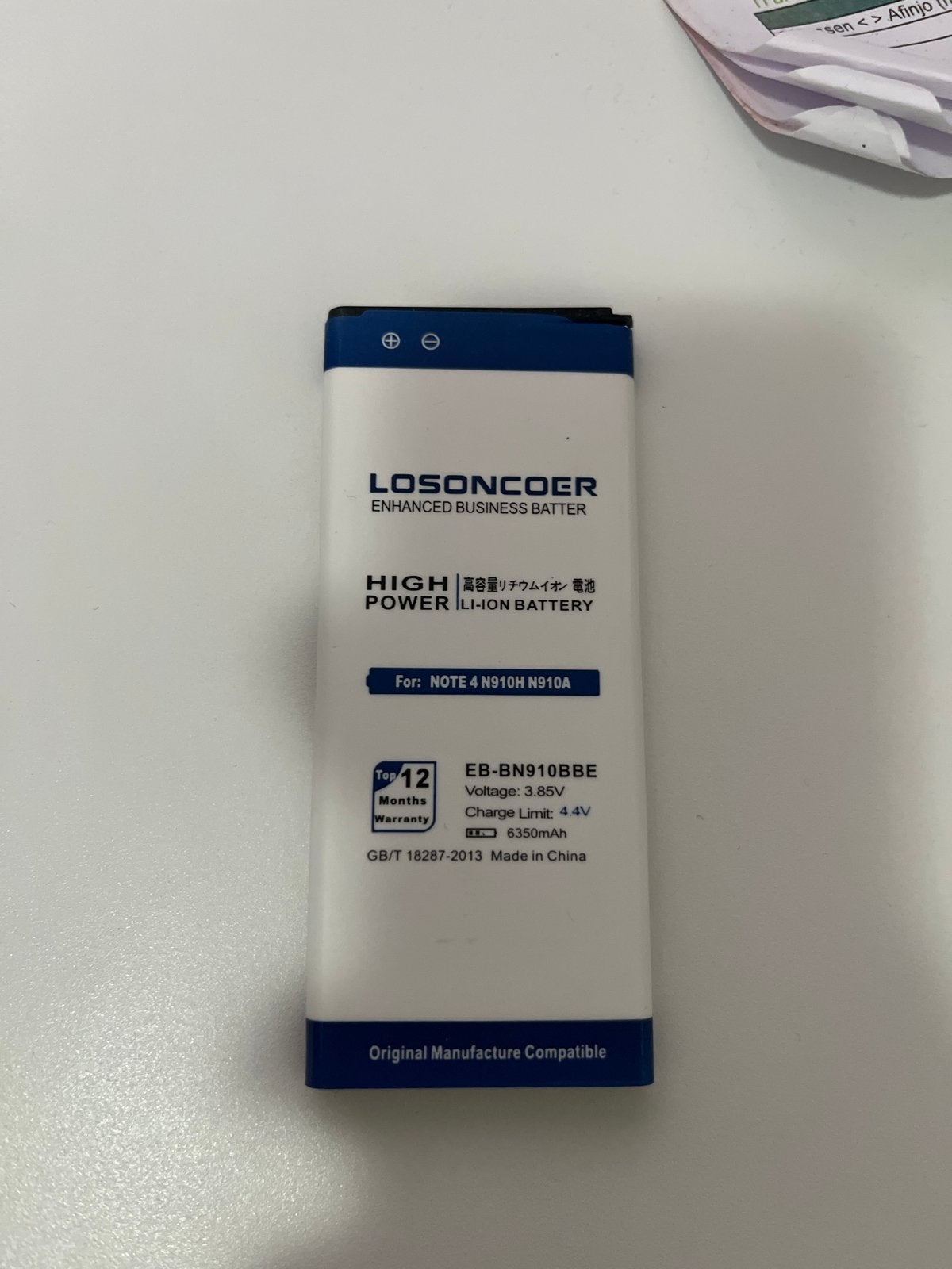 LOSONCOER Batterij voor Samsung Galaxy Note 4 (6350mAh), Ophalen of Verzenden, Nieuw, Samsung, Verhoogde capaciteit
