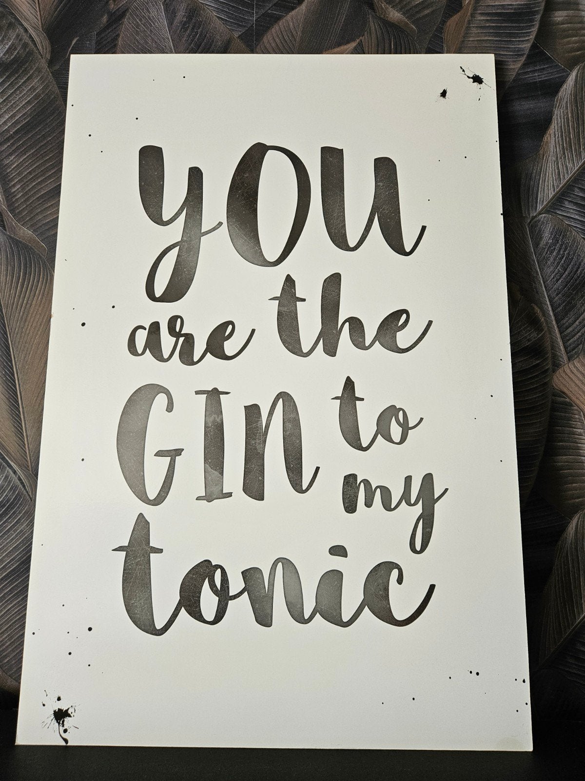 Decoratief bord: You are the GIN to my tonic, Hout, Ophalen of Verzenden, Zo goed als nieuw, Modern