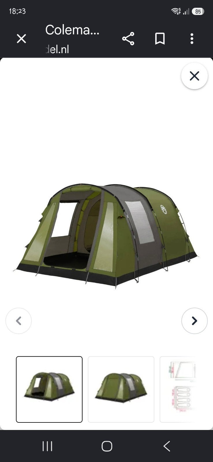 Coleman Cook 4 Tunneltent - Ruime 4-persoons familietent, Ophalen, Zo goed als nieuw, Tot en met 4